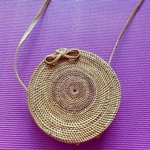 Round Straw Bag - Large, Brown